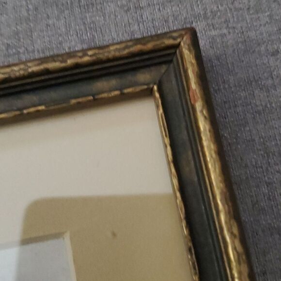 Old Vintage original signed art professionally bordered framed 7-1/4"x12-1/2" - Picture 10 of 12